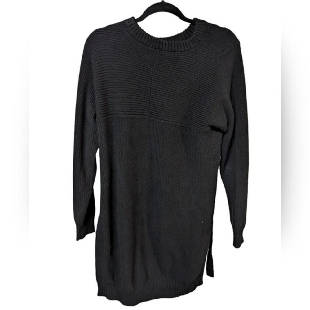 Athleta Sporty Cozy Chic Athleisure Long Sleeve Dress Black Size Medium